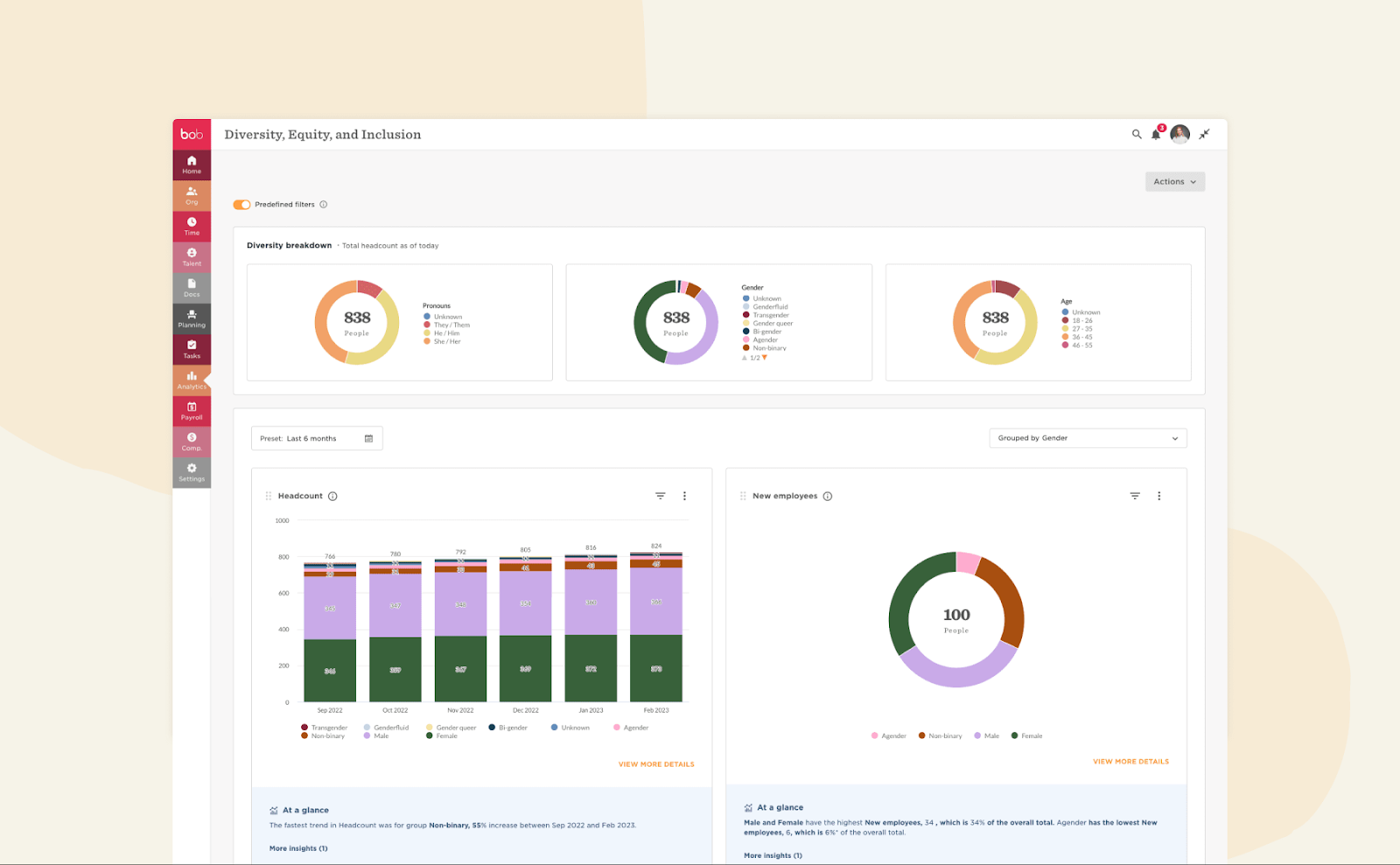 DE&I dashboard examples